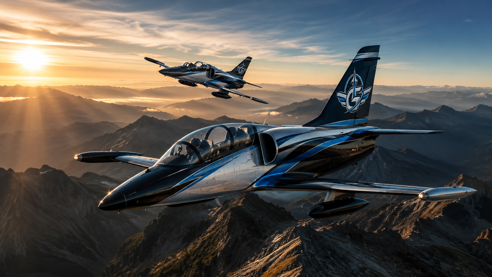 Gravity Jet Team L-39 above mountain terrain