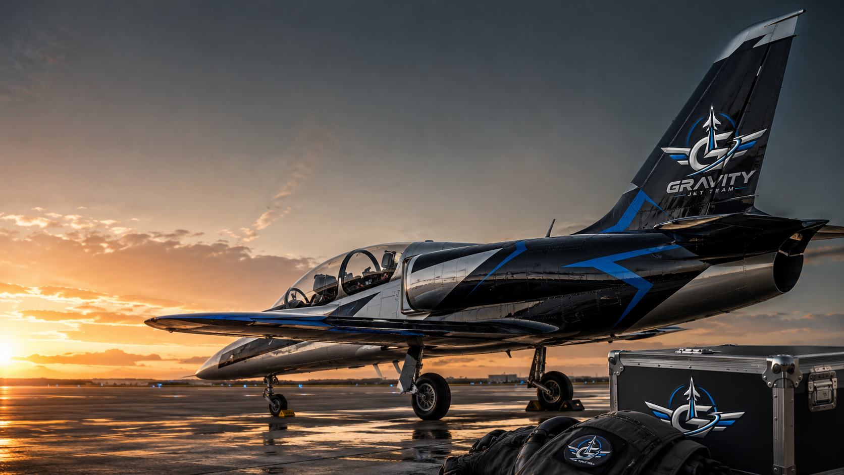 Gravity Jet Team L-39 at golden hour